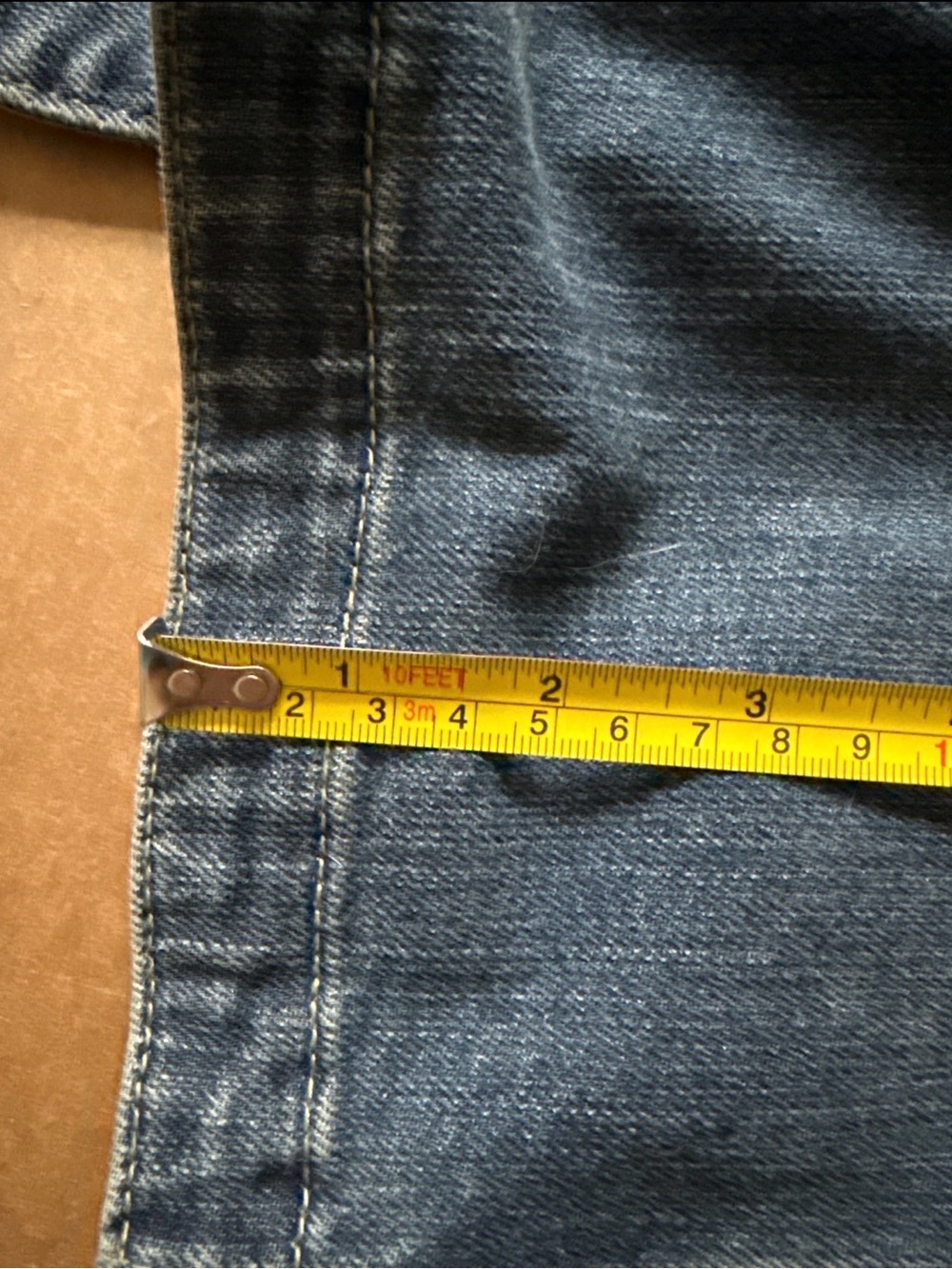 Medium Brighton Vintage Women's Denim Jacket, Genuine Leather Accents, Hearts - Picture 9 of 10